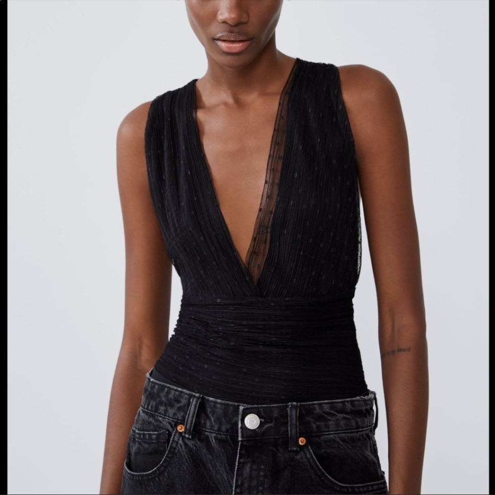 NWT Zara Swiss Dot bodysuit